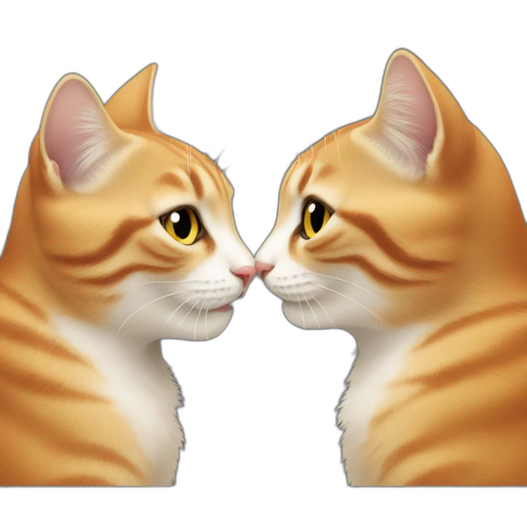 Two cats kissing each other emoji