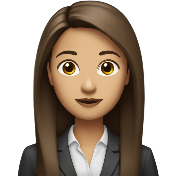 business woman long straight brown hair emoji