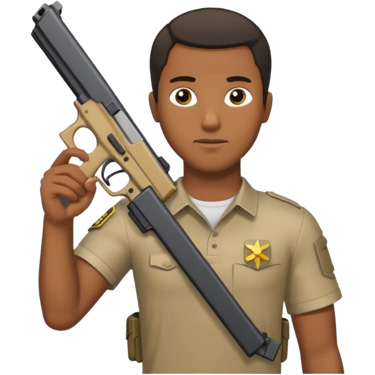 black man with a Glock pistol and Kriss Vector magazine emoji