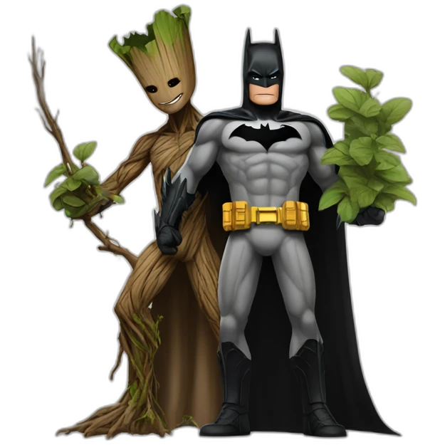 batman vs groot emoji