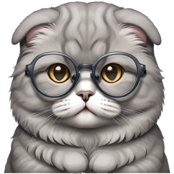 Scotish fold with glasses emoji