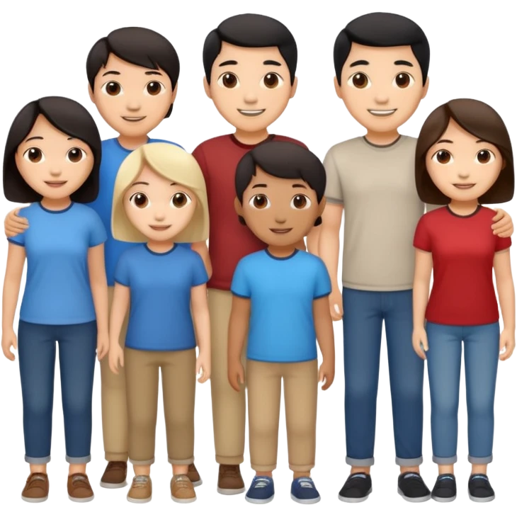 asian civil society, friendly, a group of emoji