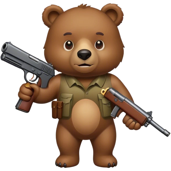 Bear with gun emoji