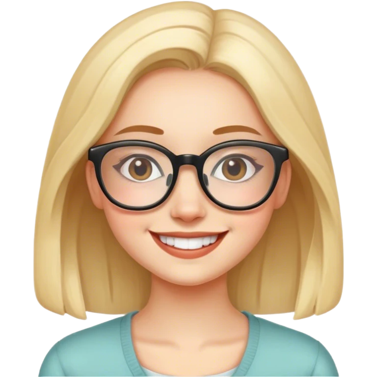 smiling girl with glasses emoji