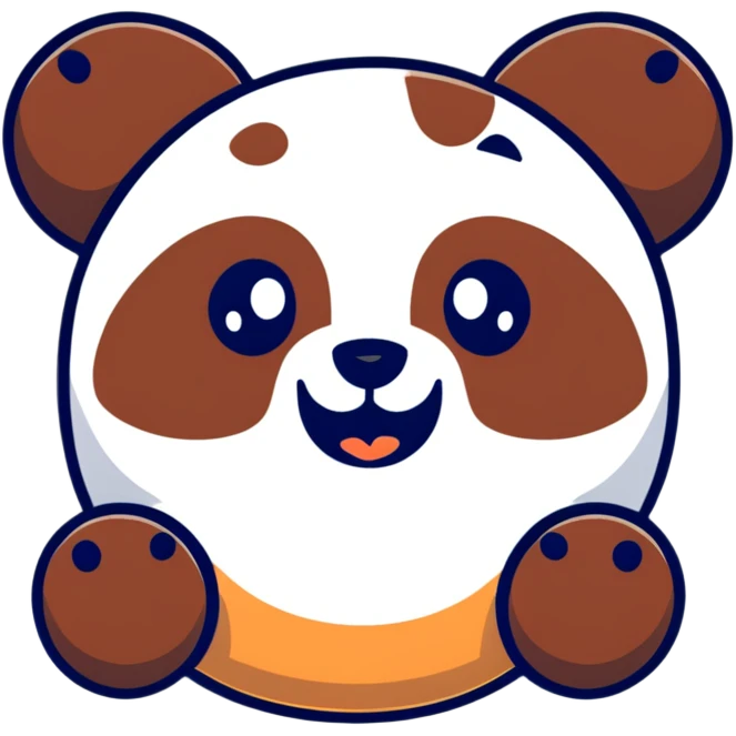 Cute chocolate biscuit with panda face design on top, filled with chocolate inside, like Hello Panda cookie emoji