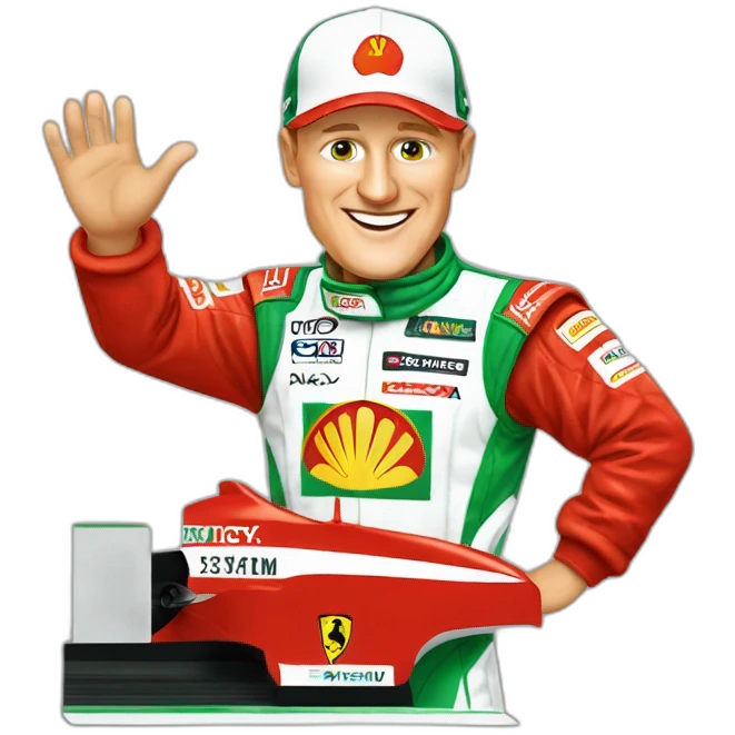 Michael Schumacher waving emoji