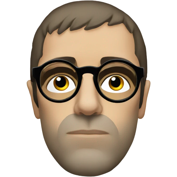 Liam Gallagher with circle tinted glasses on emoji