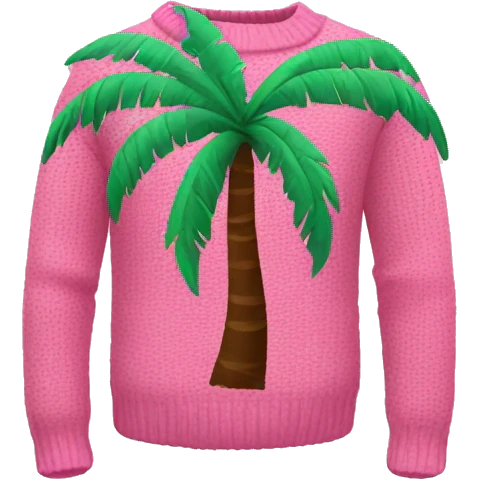 Pink sweater with a palm tree emoji