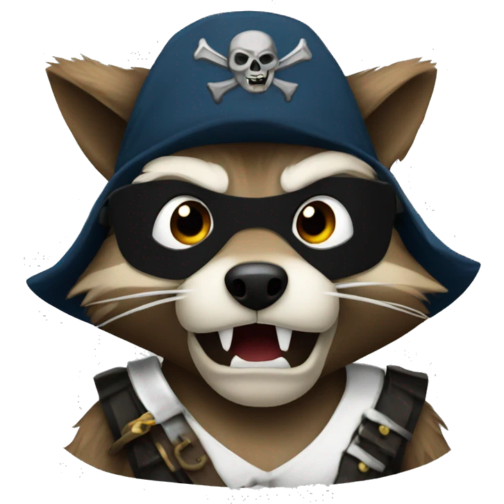 Angry raccoon pirate emoji