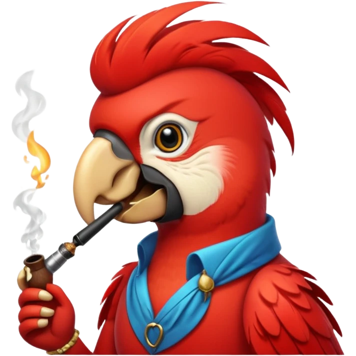 red parrot smoking pipe emoji