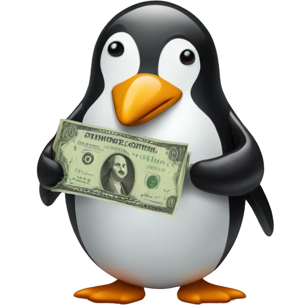 Penguin with money emoji