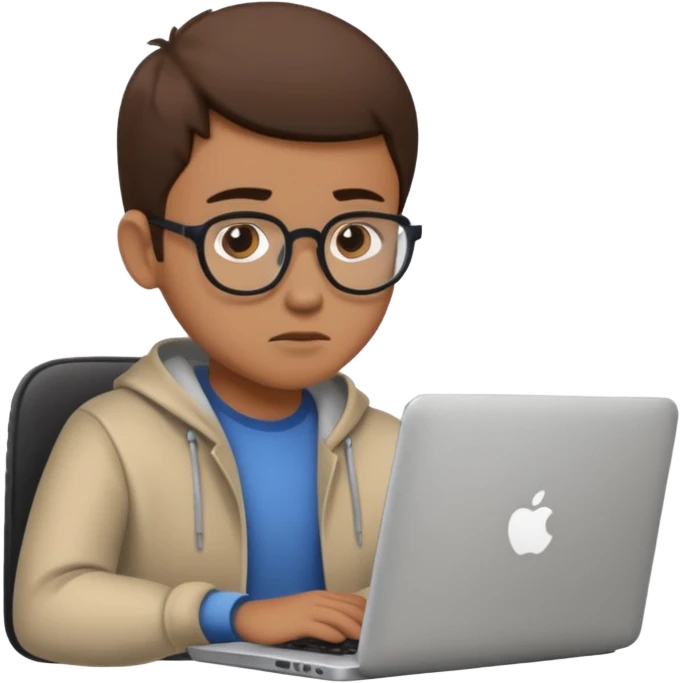 a person sitting straight and using laptop emoji