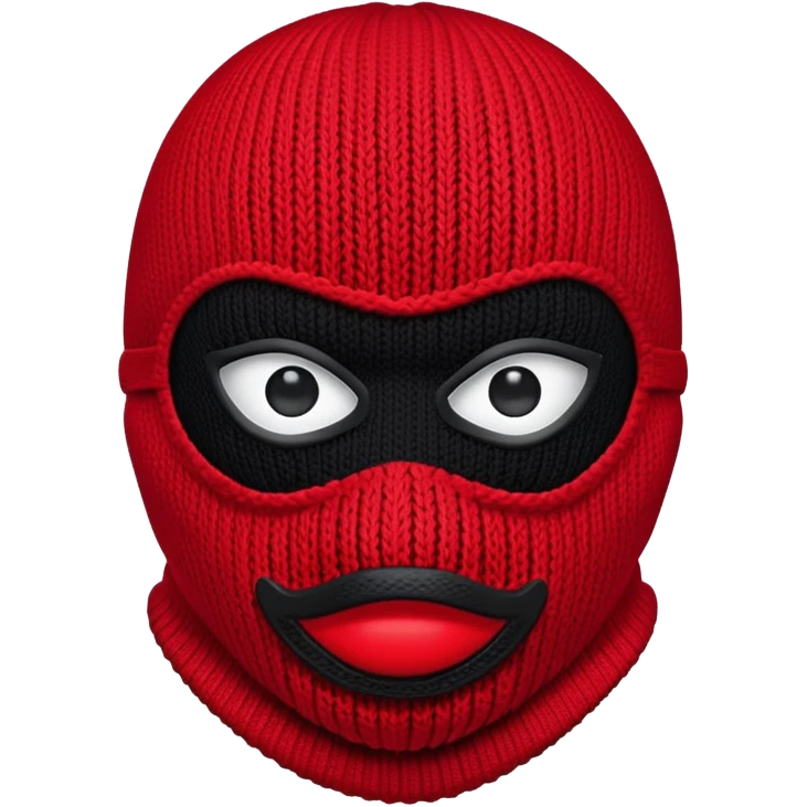 red and black ski mask emoji