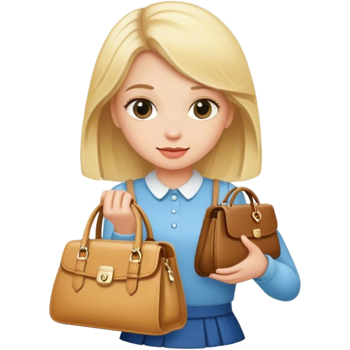 Blonde girl with a big purse emoji