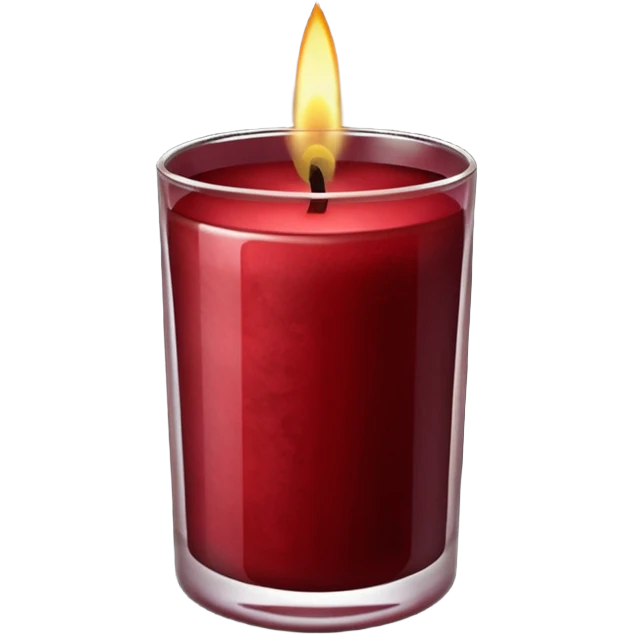 Dark red velvet candle in a glass emoji