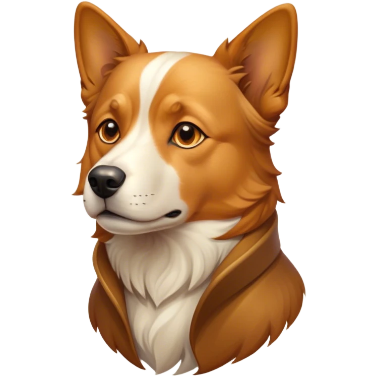 Cinematic Noble Domestic Dog Portrait Emoji, Poised and dignified, with a well-proportioned build and a neatly groomed coat of warm, inviting tones, expressive eyes radiating loyalty and wisdom, Simplified yet sharp and sophisticated features, highly detailed, glowing with a soft, dignified glow, high shine, intelligent and steadfast, stylized with an air of understated charm, focused and attentive, soft glowing outline, capturing the essence of a watchful and confident domestic dog that feels as though it could step out of the screen with effortless authority! emoji