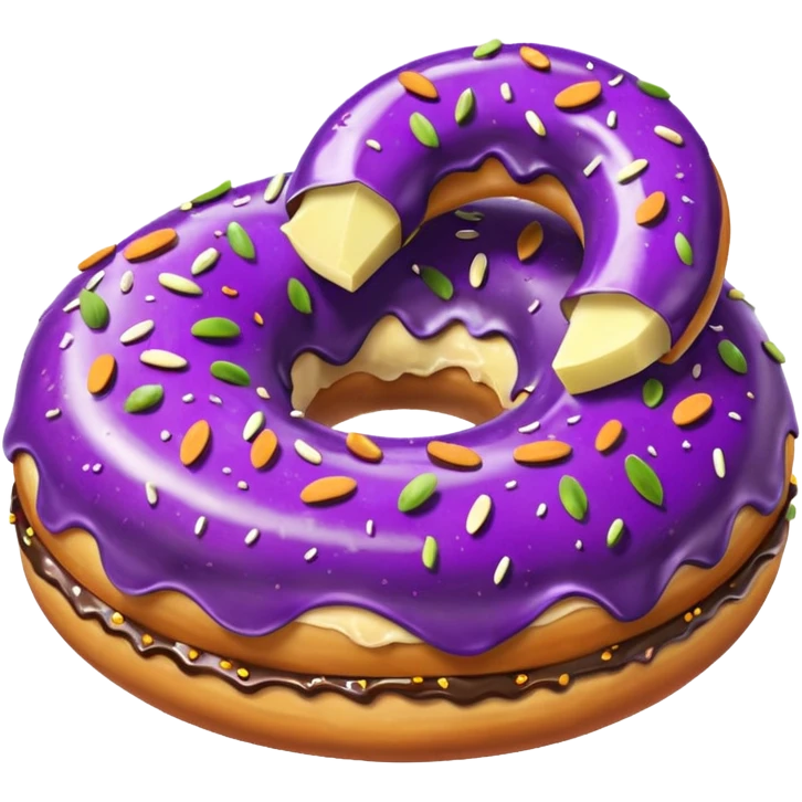Donut with eggplant THROUGH it emoji