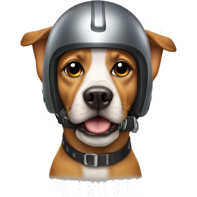 Dog wearing helmet  emoji