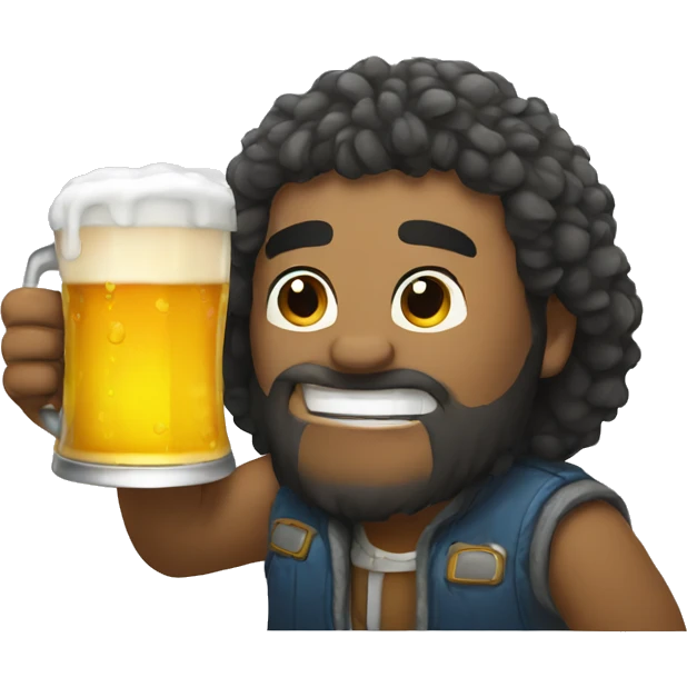 bobr drinking cold beer emoji