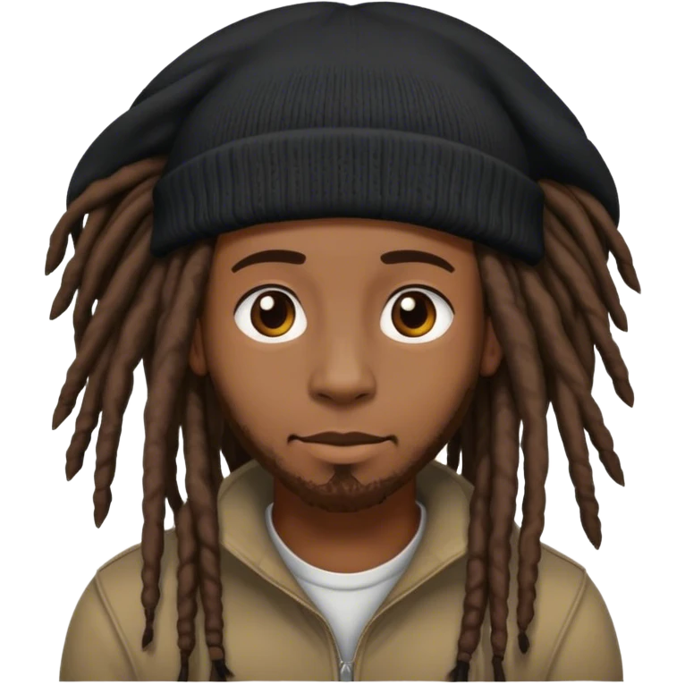 Black dude with dreads and a beanie emoji