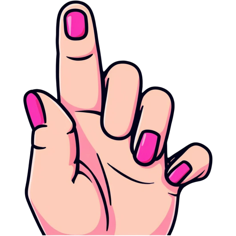 Pink finger emoji