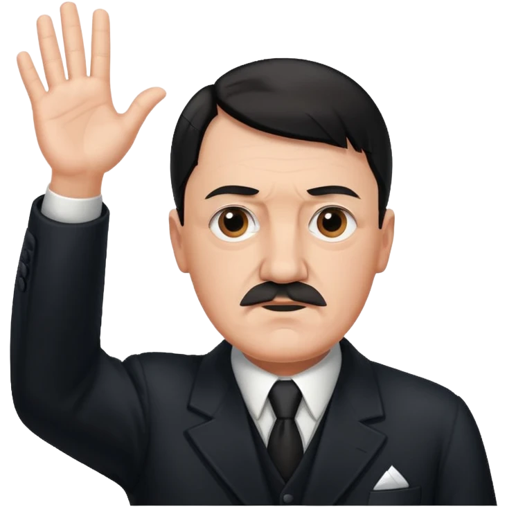 Hitler ios with hand raised emoji