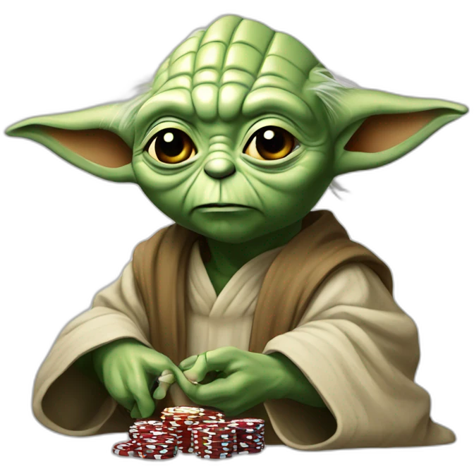 Yoda qui joue au poker emoji