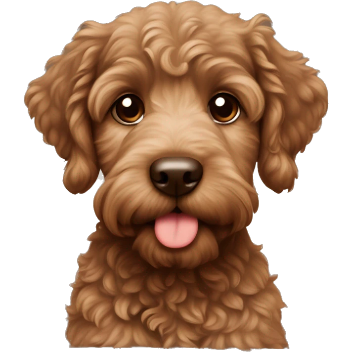 Bernadoodle all brown puppy emoji
