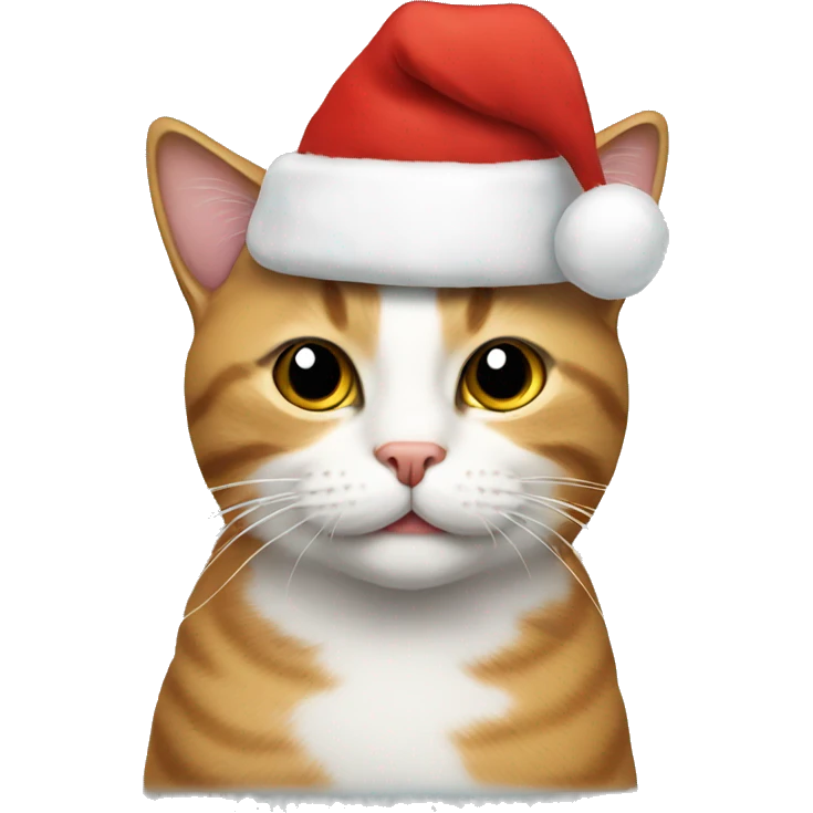 Cat wearing a Christmas hat emoji