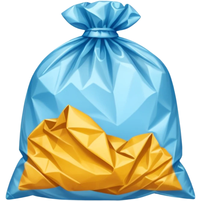 a plastic polythene bag in a simple vector style emoji