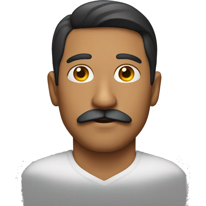 Man in his 30s, mexican mustache emoji