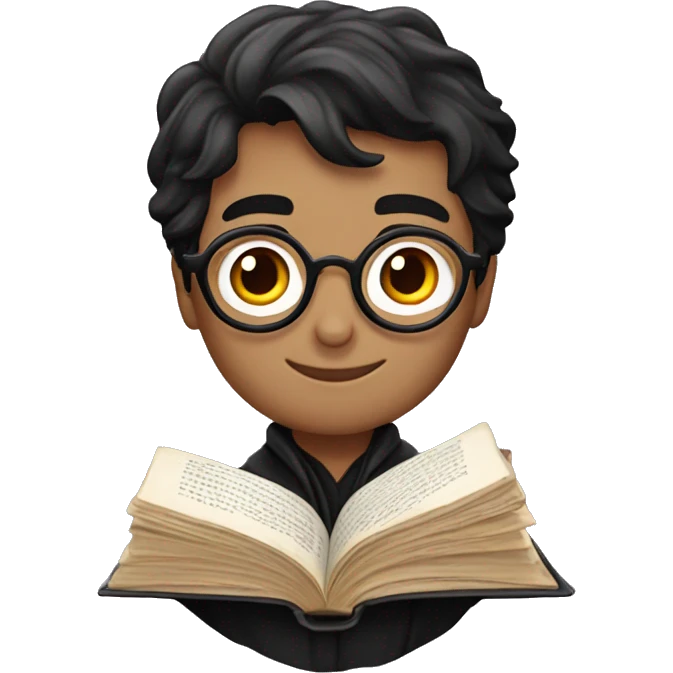 harry potter with book emoji