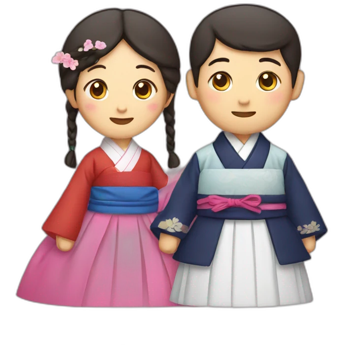 couple wearing hanbok emoji
