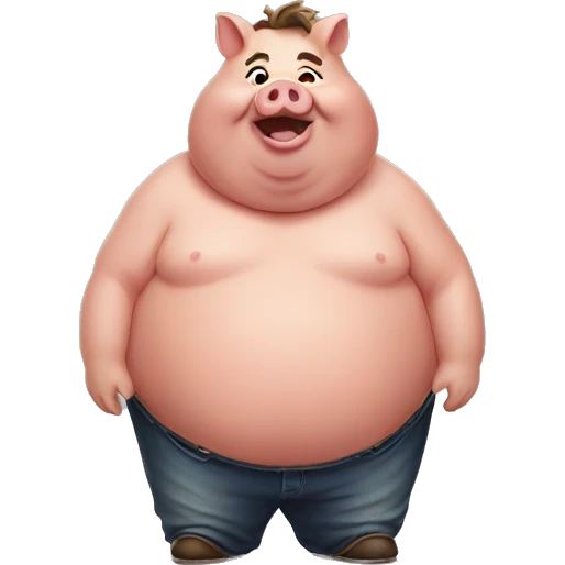 Fat piggy man emoji