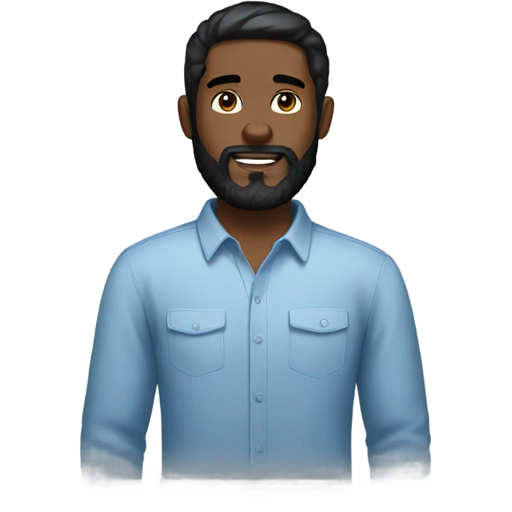 beard man black hair blue eyes black Labrador  emoji