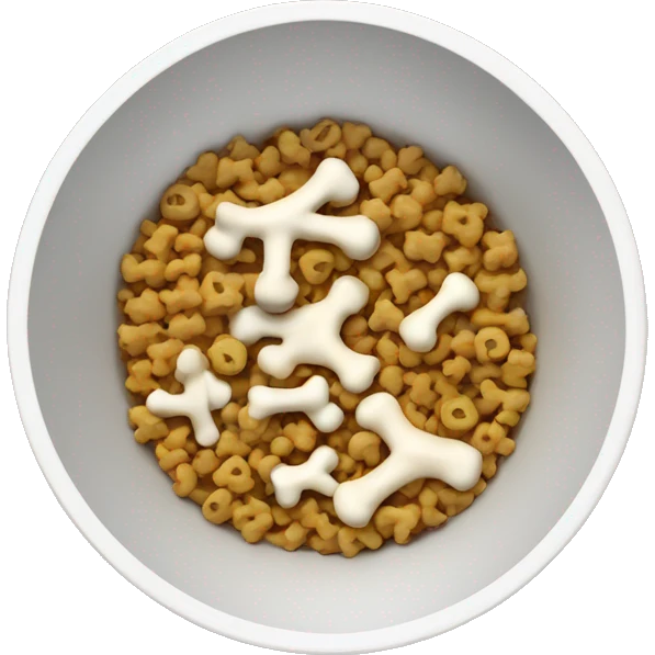 bone pattern in dog food bowl  emoji