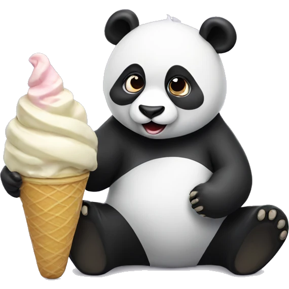 Panda eating ice cream emoji