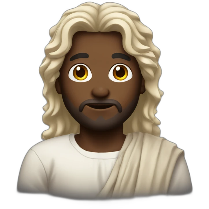 jesus with dark skin and messy hair emoji