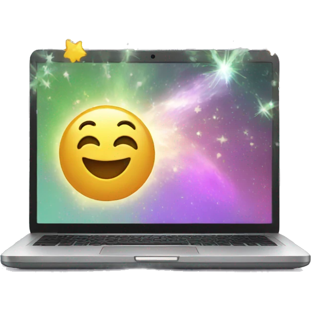 laptop and magic emoji