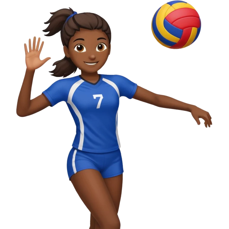 una chica morena jugando voleibol emoji