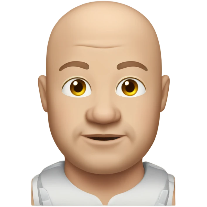 Fat guy almost bald shirtless skiing emoji