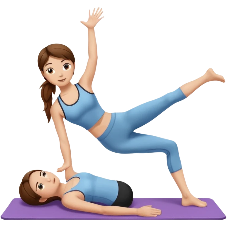Pilates girl brown hair emoji