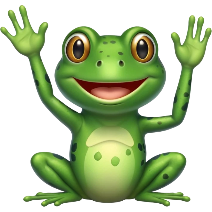 smiling frog waving emoji
