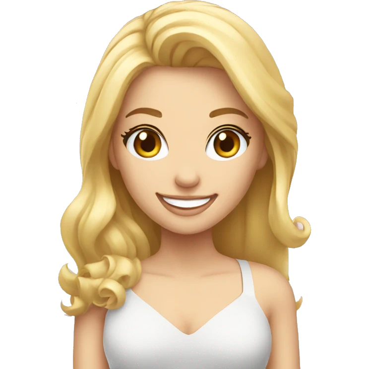 blonde beauty with charming smile emoji