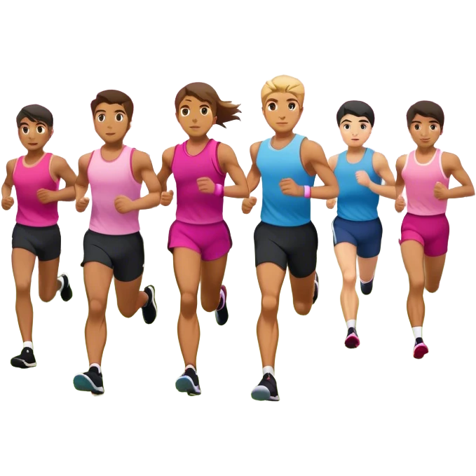 running crew in spring sakura season emoji