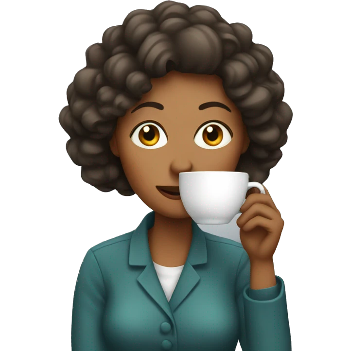 mom smoking and drinking coffee emoji