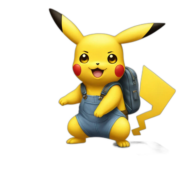 Pikachu en train de dessiner un Pikachu  emoji