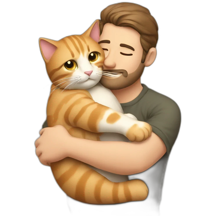 cats hugged man emoji