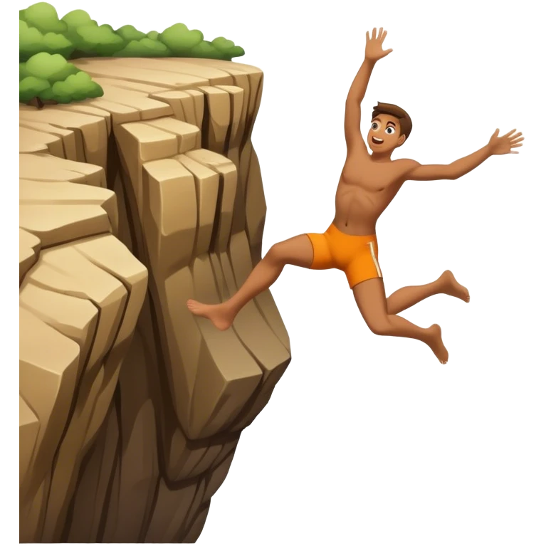person jumping off a cliff emoji