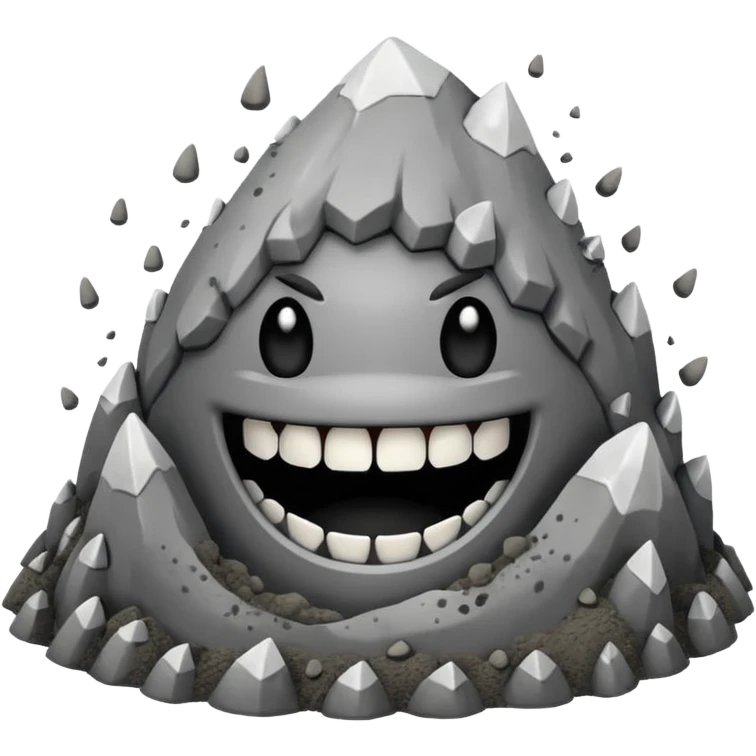 a pile of ash and dust with teeth emoji